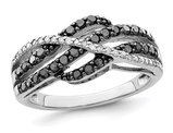 1/2 Carat (ctw) Black & White Diamond Ring in Sterling Silver
